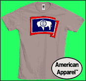 Wyoming State Flag Cotton T-shirt - Made in USA w option custom t shirt printing