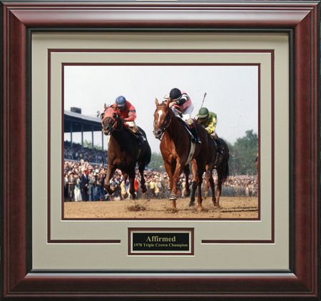 Affirmed Winning the 1978 Kentucky Derby - Framed Commemorative Photo