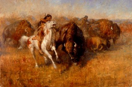 Andy Thomas - Buffalo Hunt - Signed & Numbered Western Print