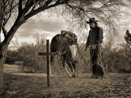 Barry Hart - Good Bye Old Friend - Western Print - Canvas Options