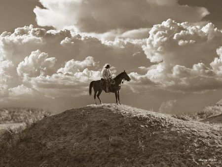 Barry Hart - The Lookout - Western Print - Canvas Options