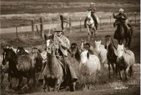 Barry Hart - Water Crossing - Western Print - Canvas Options