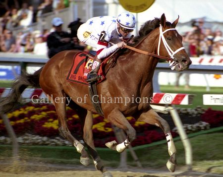 Big Brown Winning the 2008 Preakness - Art Print One