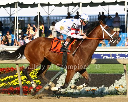 Big Brown Winning the 2008 Preakness - Art Print Two