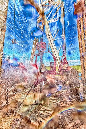 Bob Callender - Roughneck Shower I - Oil Industry Print