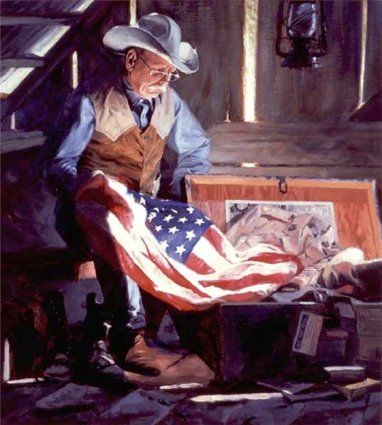 Bruce Greene - Colors of Courage - Patriotic Western Print