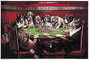 C.M. Coolidge - Poker Sympathy - Dog Print