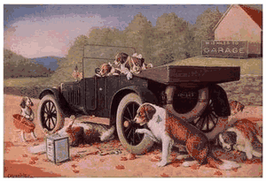 C.M. Coolidge - Ten Miles To a Garage - Dog Print