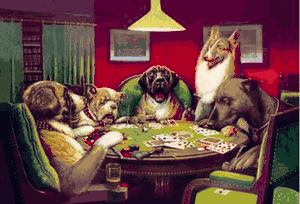 C.M. Coolidge - Waterloo - Dogs Playing Cards