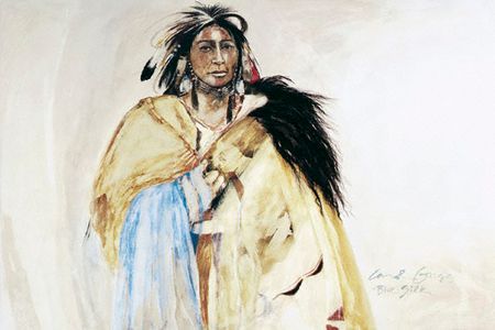 Carol Grigg Blue Silk - Native American Print