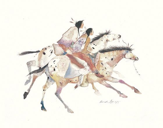 Carol Grigg - Two Brothers - Native American Horse Print