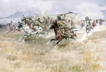 Charles M. Russell - Indian Ambush - Western Print - Canvas Options