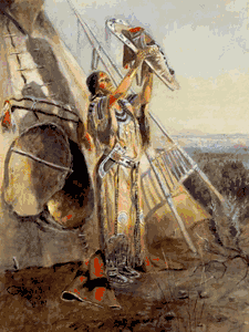 Charles M. Russell - Sun Worship In Montana - Western Print