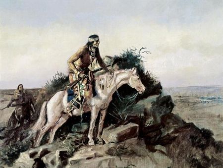 Charles M. Russell - The Lookout - Western Print - Canvas Options