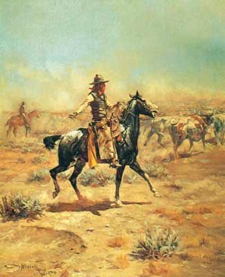 Charles M. Russell - Through the Alkali - Western Print