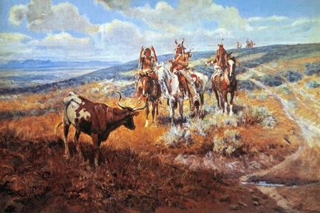 Charles M. Russell - White Man's Buffalo - Western Print