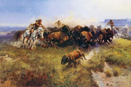 Charles Marion Russell - Buffalo Hunt (No. 39) - Western Print