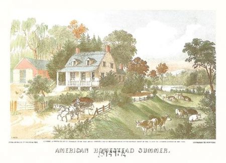 Currier and Ives - American Homestead Summer - Americana Art Print