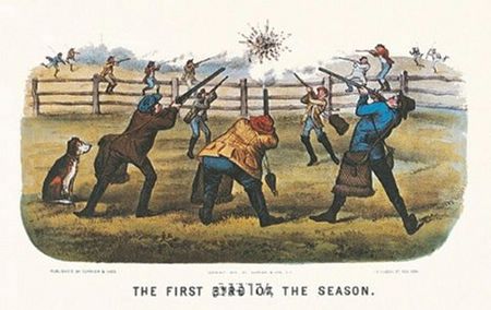 Currier and Ives - First Bird of the Season - Hunting Art Print