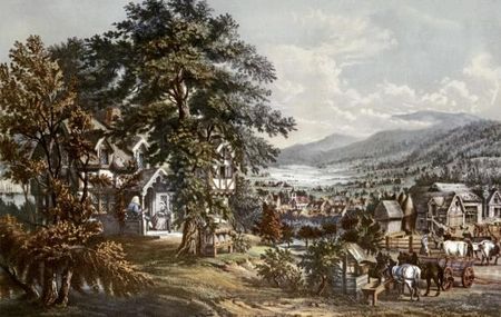 Currier & Ives - Home of Evangeline Acadian Land