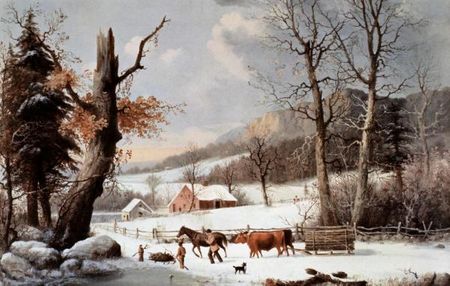 Currier & Ives - Winter In the Country, Homeward From the Wood-Lot