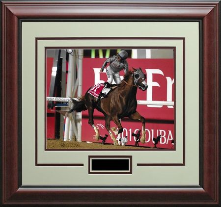 Framed California Chrome Winning 2016 Dubai World Cup