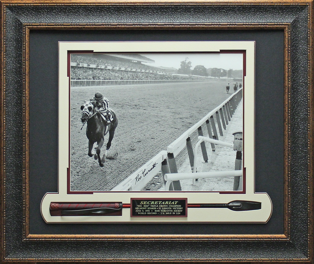 Ron Turcotte Secretariat Triple Crown Winner 1973 Framed 8x10 Photo | Belmont Stakes Finish