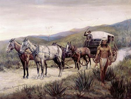Frederic Remington - Halted Stagecoach - Paper and Canvas Options