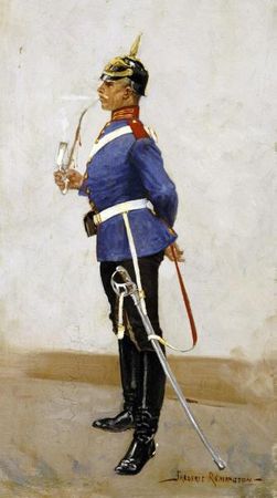 Frederic Remington - Infantry Officer, Full Dress - Paper and Canvas