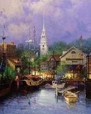 G. Harvey - New England Harbor - Limited Edition