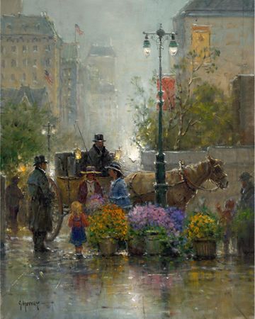 G. Harvey - Shopping For Flowers - 2013 Focus on the Family Giclee UNAVAILABLE