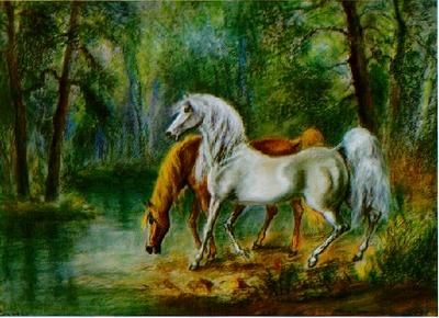 Gianfrancesco Gonzaga - Two Horses at the Spring