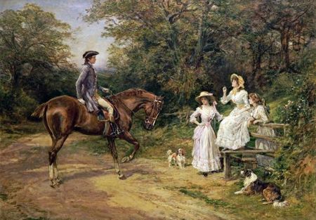 Heywood Hardy - A Meeting By The Stile - Horse Print