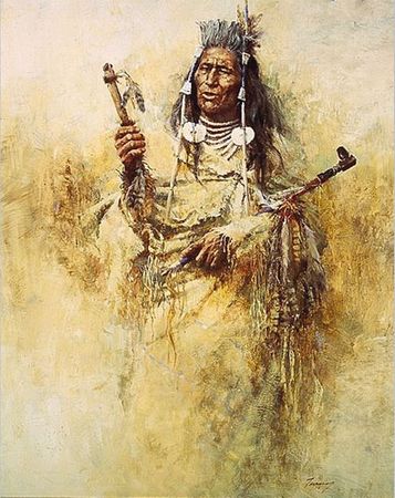 Howard Terpning - Crow Pipe Holder - Signed and Numbered Print