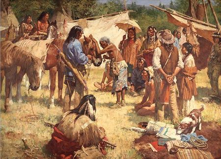 Howard Terpning - The Horse Doctor and His Medicine Bag At Rendezous