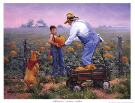 Jack Sorenson - Grandpa's Pumpkins - Western Art Print