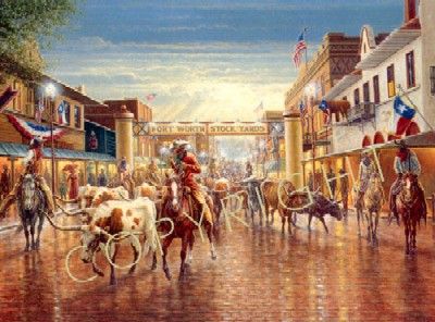 Jack Terry - Cowtown - Western Print