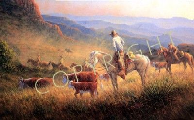 Jack Terry - End of a Long Day - Cowboys & Cattle Print
