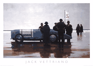 Jack Vettriano - Pendine Beach - Racing Car Art Print