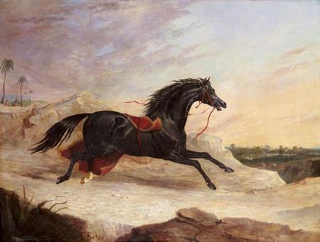 John Frederick Herring - Arabs Chasing a Loose Arab Horse