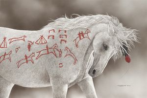 Judy Larson - Advertising Horse - Signed and Numbered Canvas Giclee