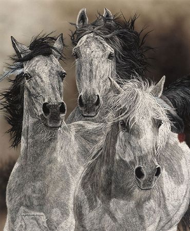 Judy Larson - The Defiant - Horse Print
