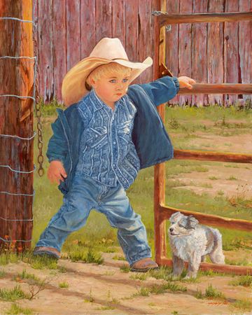June Dudley - Baby Blues - Western Children's Print