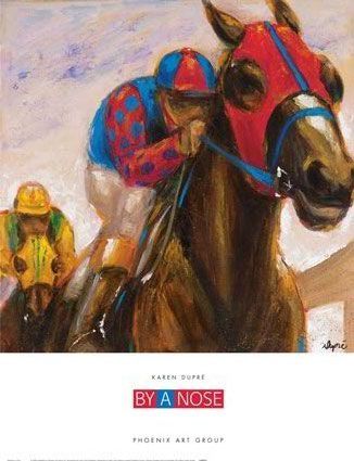 Karen Dupre - By a Nose - Horse Racing Print