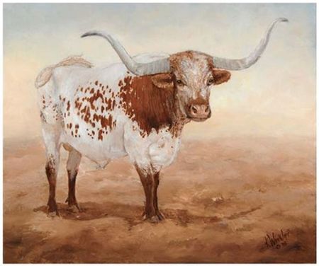 Kathy Winkler - Shoo Fly - Texas Longhorn Print