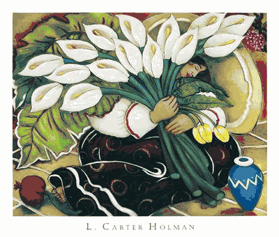 Linda Carter Holman - Blue Vase and Pomegranate - Limited Edition UNAVAILABLE