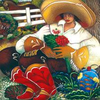 Linda Carter Holman - Fish Canteen and Red Boots - Signed UNAVAILABLE