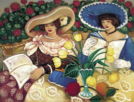 Linda Carter Holman - Hats and Flowers - Paper and Canvas Available UNAVAILABLE