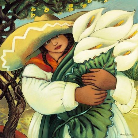 Linda Carter Holman - Moonlight and Yellow Trumpets - Multiple Sizes UNAVAILABLE