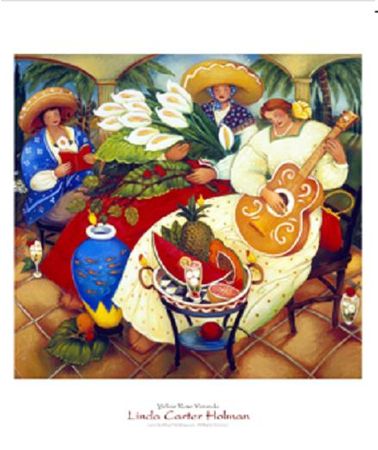 Linda Carter Holman - Yellow Rose Veranda - Signed Giclee